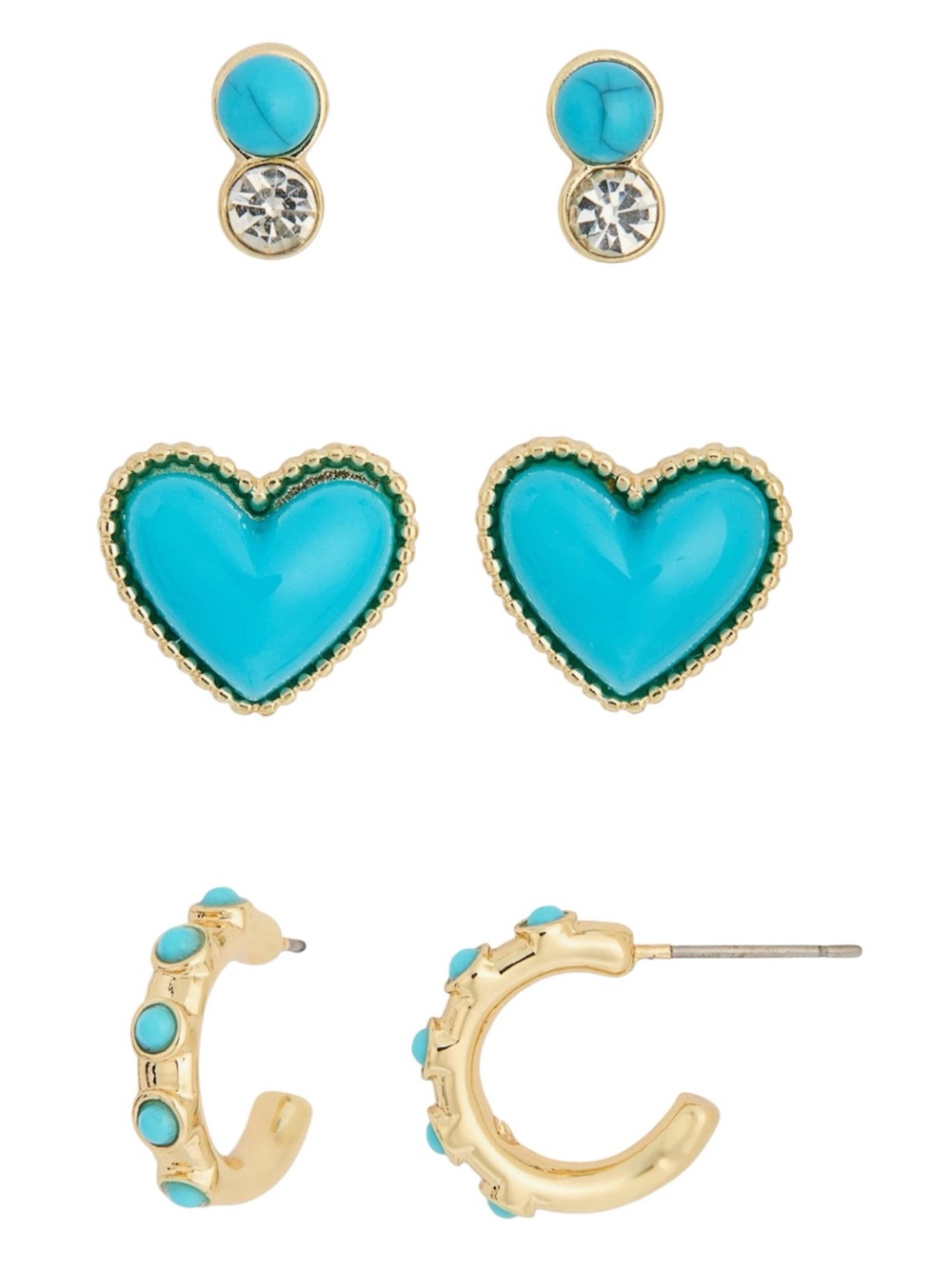 BAUBLEBAR Earrings Better in Blue Set of 3 Stud & Huggie Hoop Earrings NWT